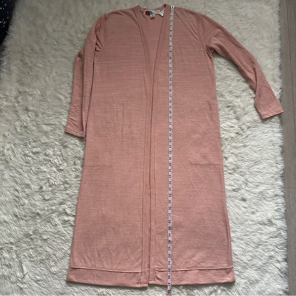 Free People FP Beach Sweater Bi-Coastal Cardigan Duster Papaya Sun Sz S